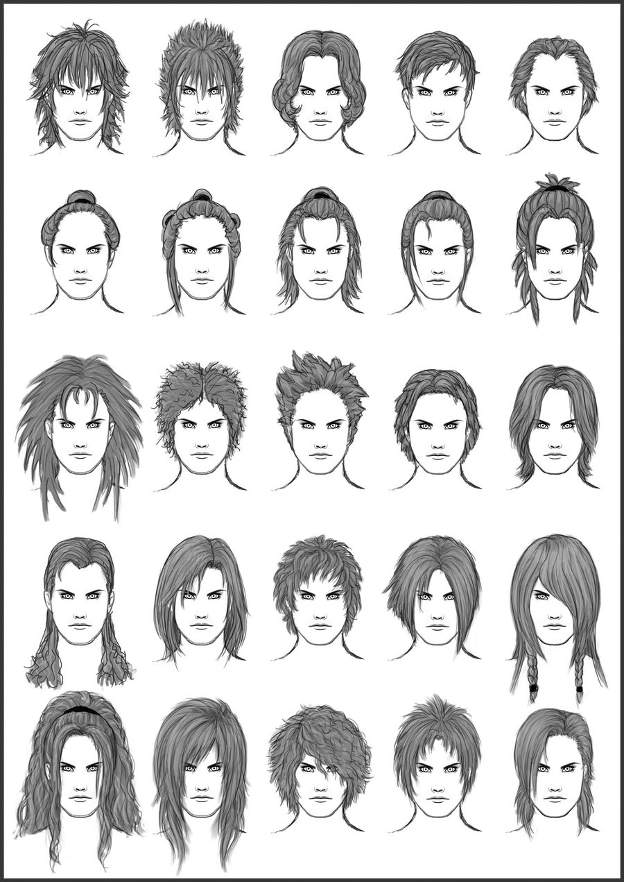 Como Desenhar Mangá: Gabaritos de Cabelos  Ponytail drawing, How to draw  anime hair, How to draw hair