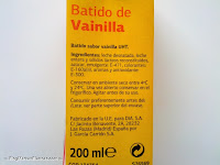 Ingredientes del batido de vainilla DIA en www.BlogMarcasBlancas.com