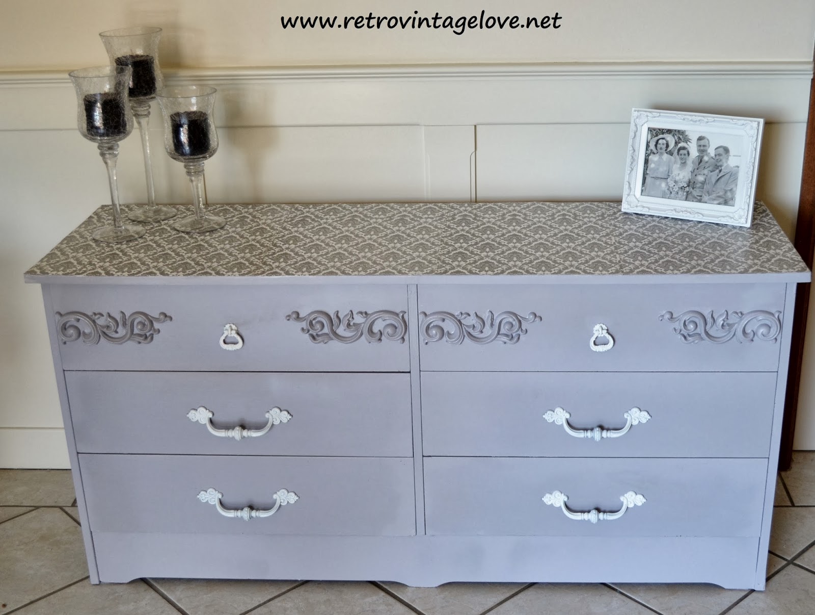 Retro Vintage Love Vintage Shabby Chic French Grey Buffet Chest