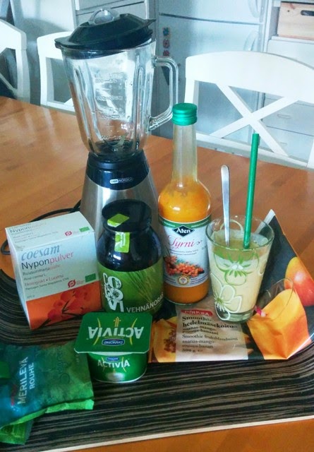 Helppo ja terveellinen smoothie (1-2 annosta)