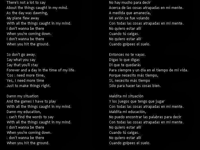 LETRA DE CANCION EN INGLES TRADUCIDAS AL ESPANOL letra de cancion en ingles traducidas al espanol: