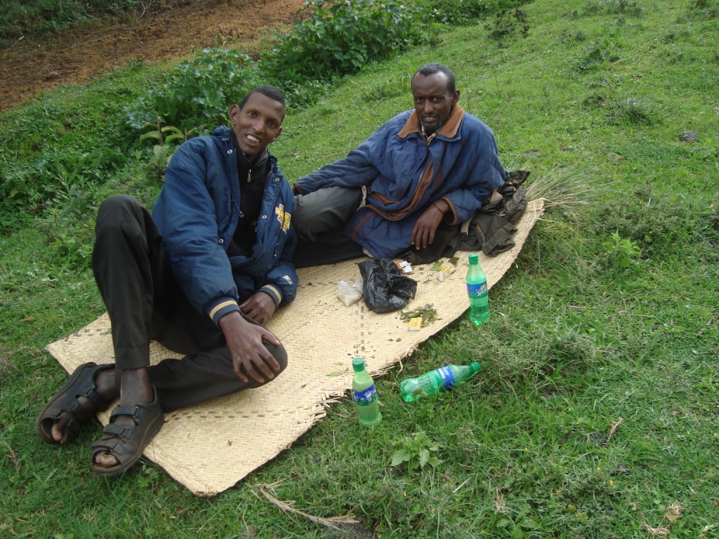 Biking For Books: Somali truck drivers chewing khat during their break