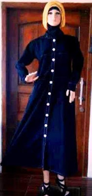 Gamis Jeans Warna Hitam GJ1085 Gamis Jeans Warna Hitam GJ1085