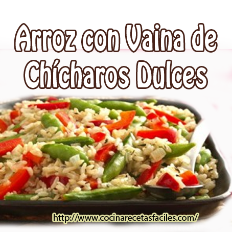 Arroz con vaina de chícharos dulces aceite, agua, ajo, almuerzo, cebolla, pimiento, receta, sal, tomillo, vaina, Recetas de arroz,