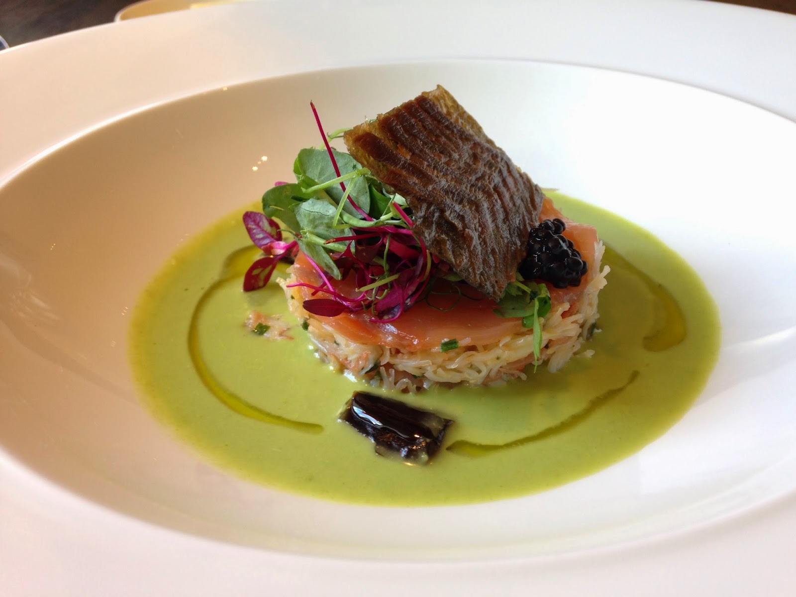 The Chefs Larder Smoked Salmon Tian, at The Blythswood Square Hotel