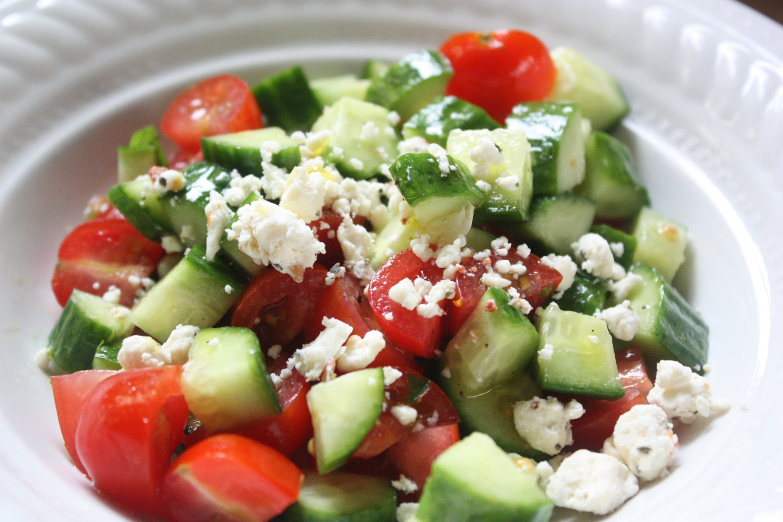 LowCarbing It Tomato and Cucumber Salad with Feta