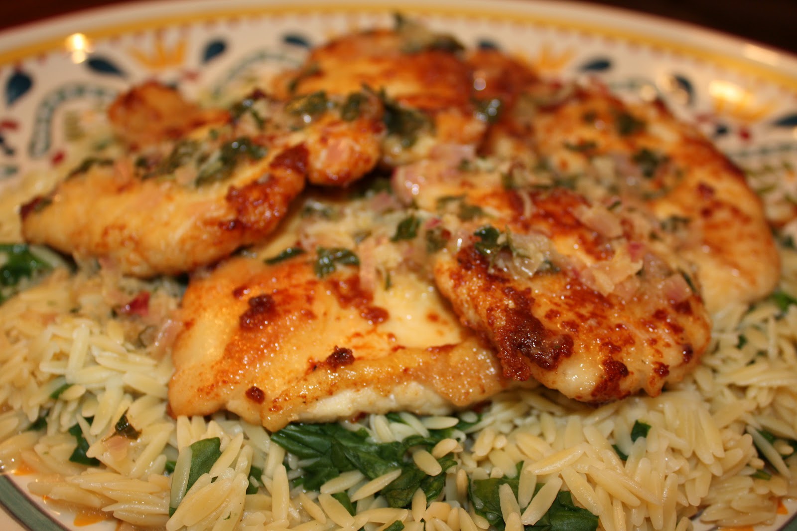 Fleur de Lolly Chicken Cutlets with Lemon & Oregano Pan Sauce over