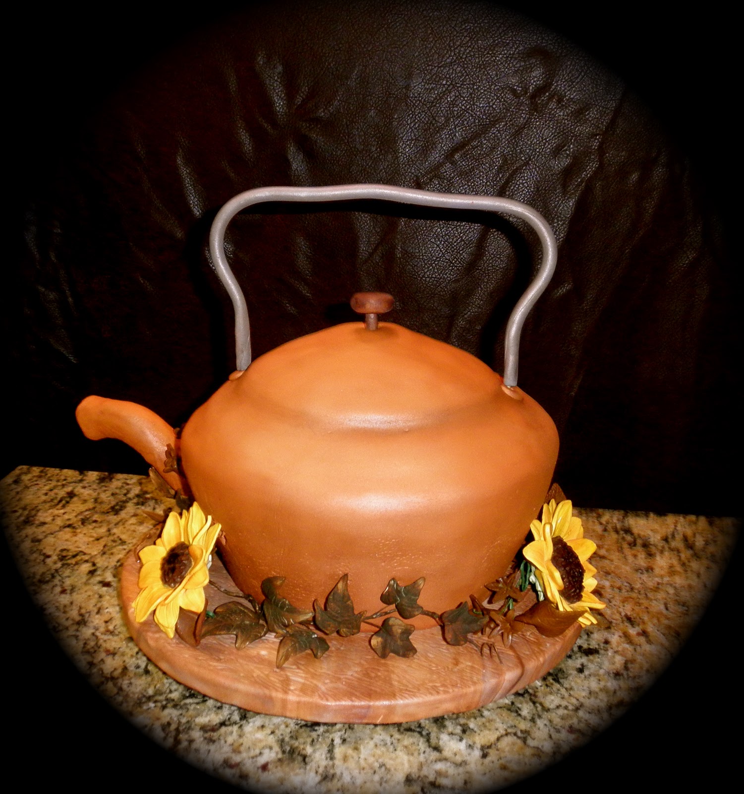 Sweet T's Cake Design Copper Kettle Tea Pot 3d sculpted Birthday Cake