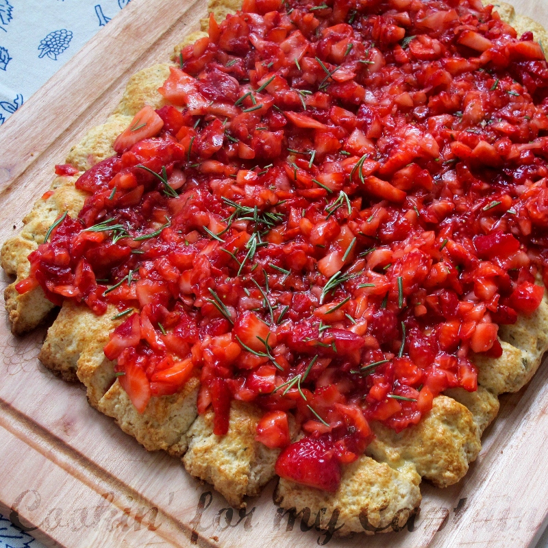 Cookin' for my Captain Rosemary & Strawberry Shortcake Pizza