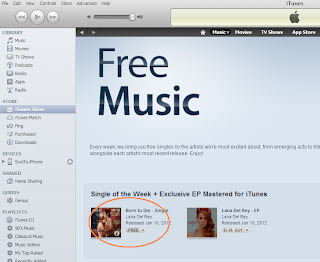 Screen shot of iTunes Free Music.