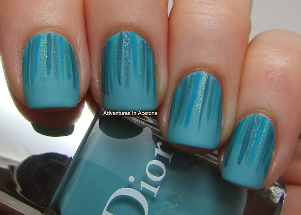 turquoise waterfall nail art