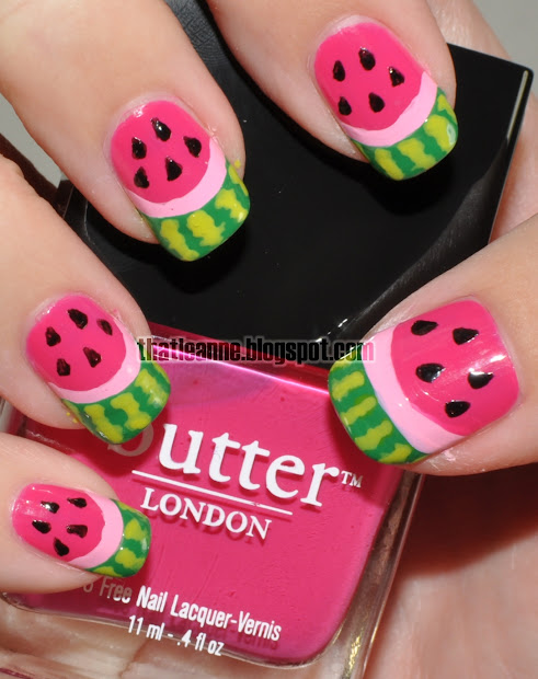 thatleanne watermelon nail art