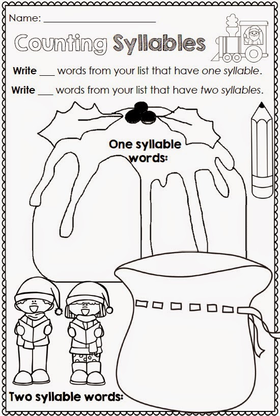 Christmas Printables for any Word List from Clever Classroom
