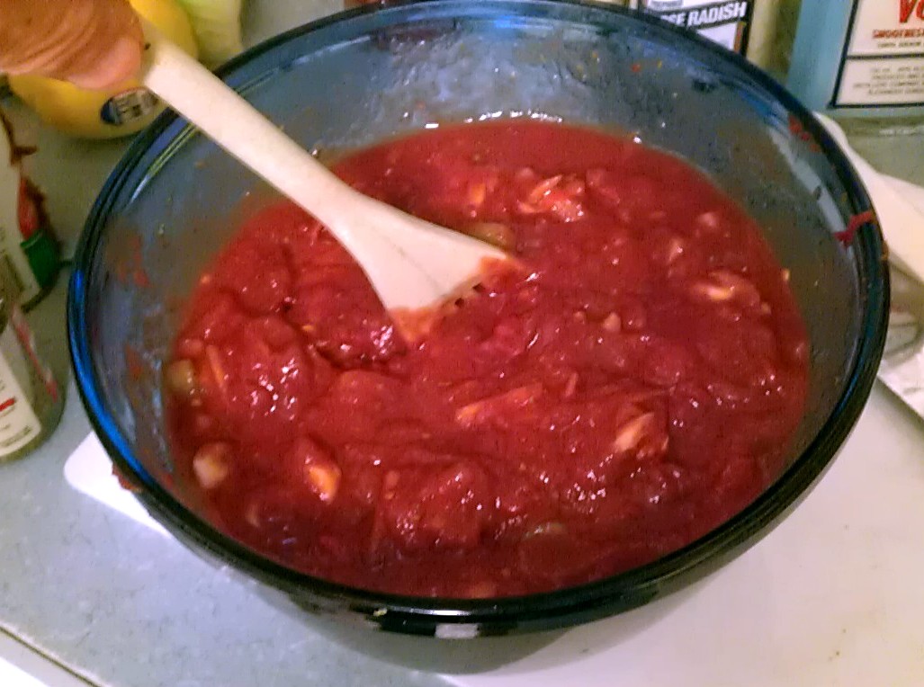 Kissing the Cook Bloody Mary Sauce with Bucatini Pasta