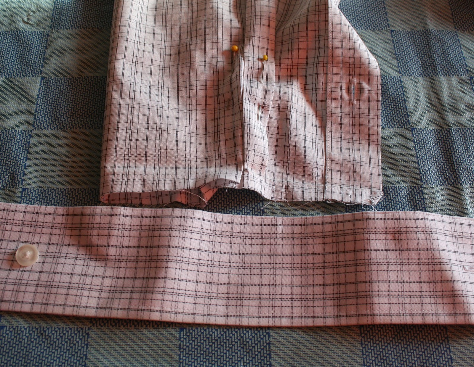 Altering a man’s dress shirt. Shorten a cuffed sleeve. - Oakmount Co