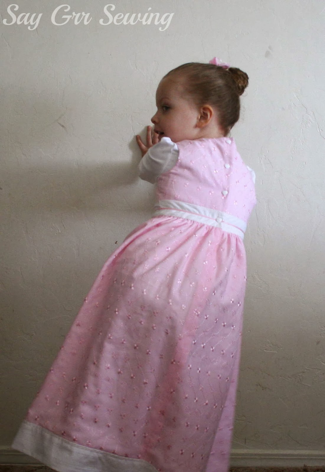 Say Grr Sewing Pink Eyelet Dress And 4th Birthday