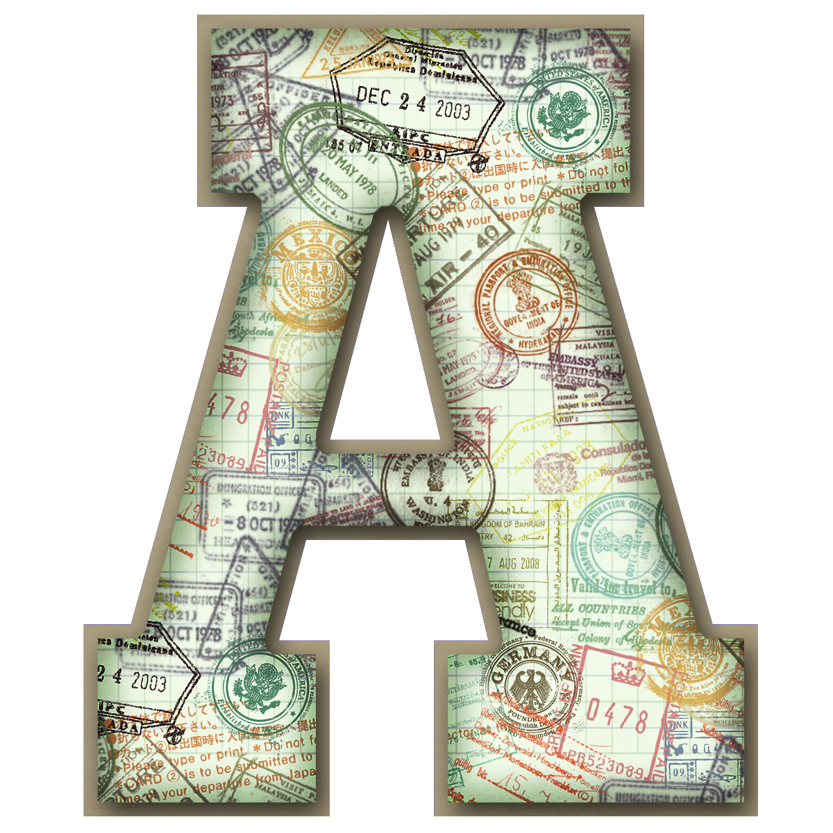 GRANNY ENCHANTED'S BLOG FREE PASSPORT STAMP DIGI SCRAPBOOK ALPHABET