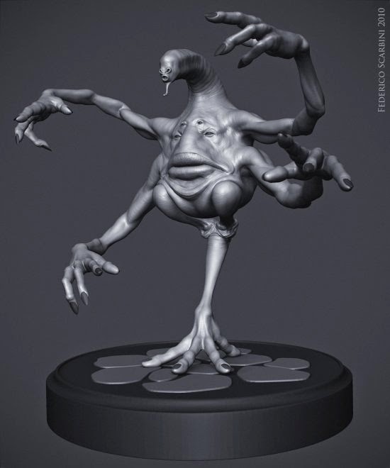 As incríveis modelagens 3D digitais de Federico Scarbini Federico Scabini modelos 3d esculturas digitais ilustrações fantasia ficção científica alienígenas