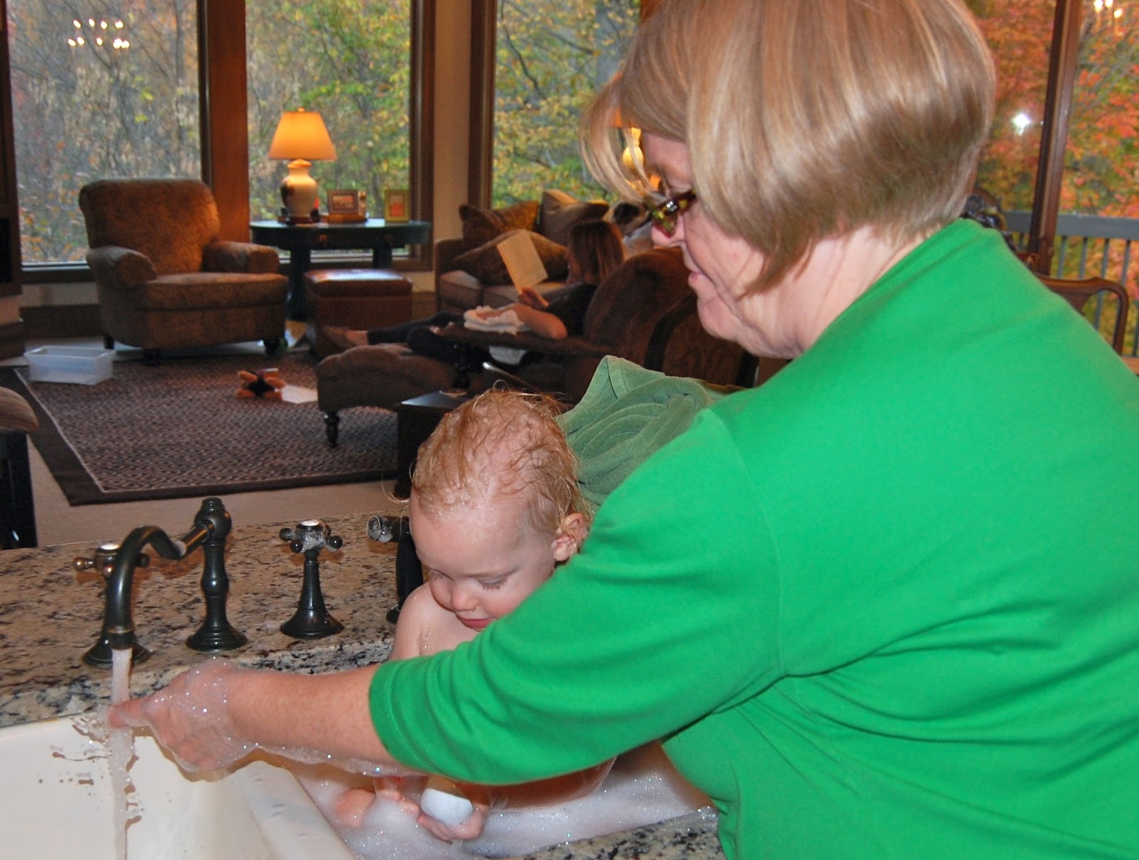 Our Becker Blog Bath time with Grandma