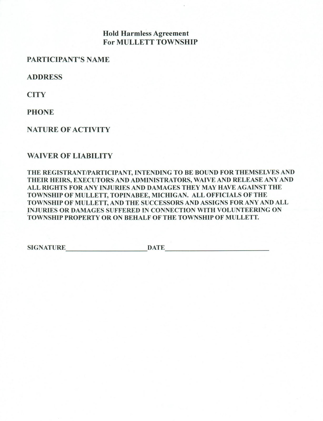 Topinabee-Mullett Township: Township Clerk Answers Foia Request-No