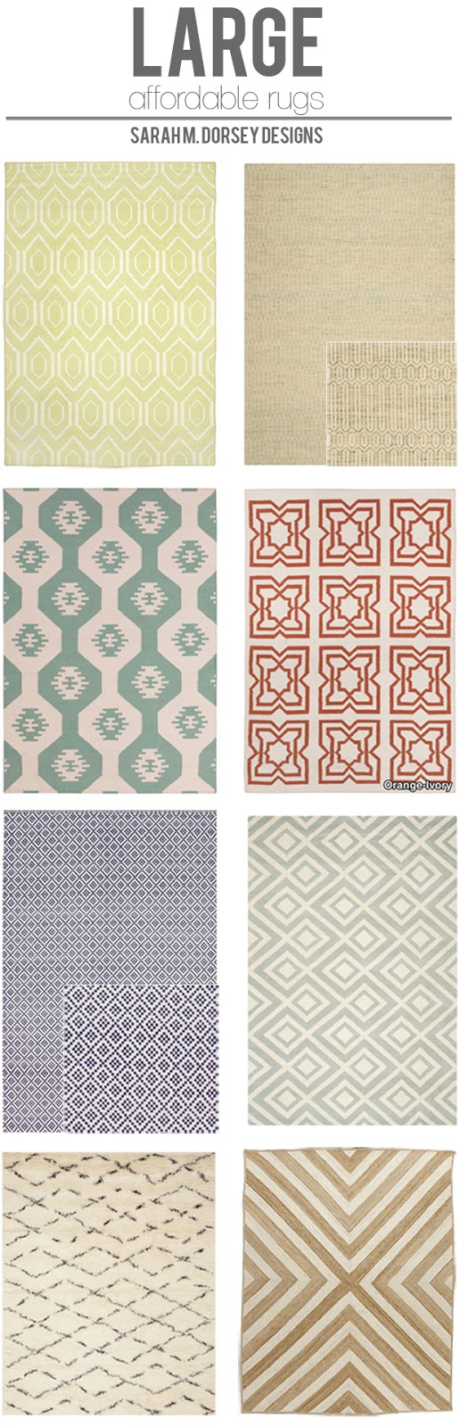 sarah m. dorsey designs Affordable Finds Large Area Rugs