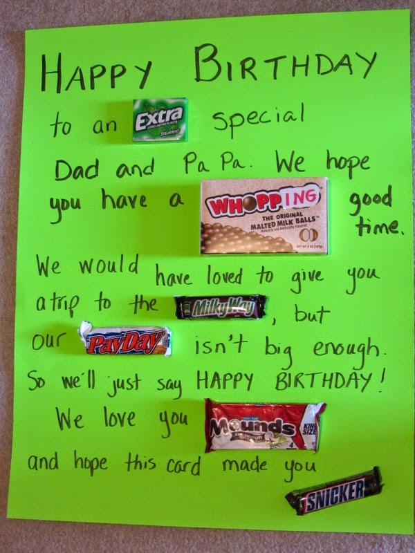 candy poster for dad birthday