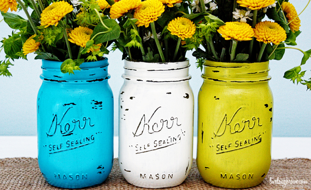 Turquoise Painted Mason Jar 12 Gifts for Gals 30