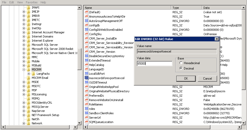 Maxrecordsforexporttoexcel crm 2011