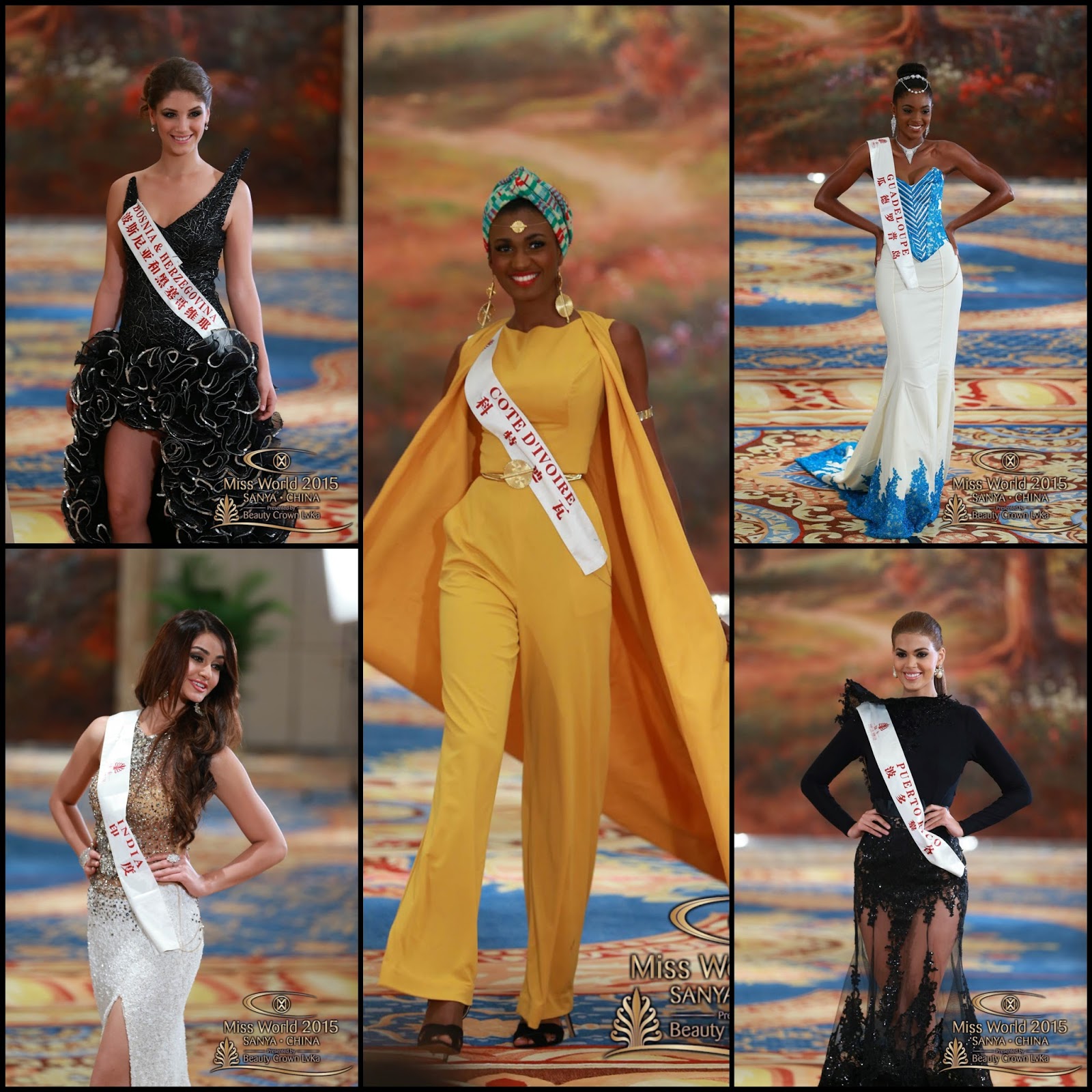 SASHES AND TIARAS.....Miss World 2015 "World Fashion Designer Dress