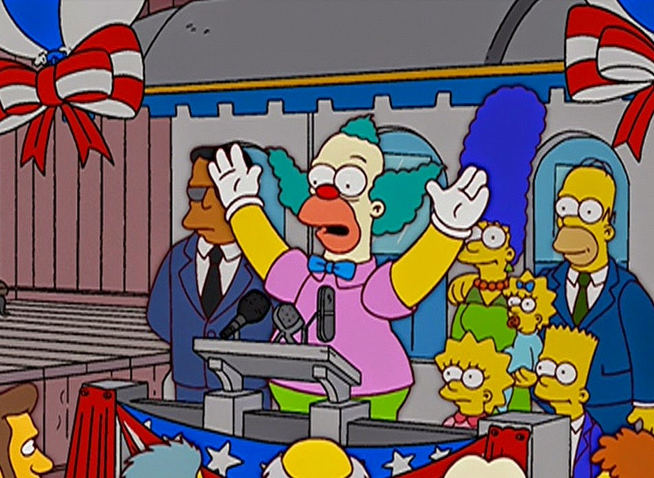 aviones sobre la casa de los simpsons, "Krusty va a Washington,Mr. Spritz Goes to Washington