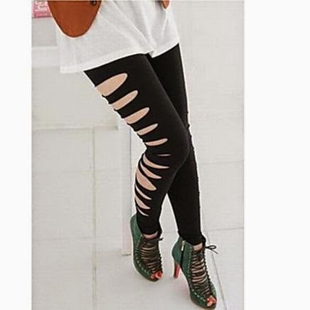 calça legging preta rasgadinha