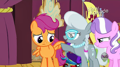Diamond Tiara and Silver Spoon make fun of Scootaloo's wings