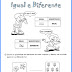 Atividades Infantil - Sinais Matemáticos - Iguais e Diferentes