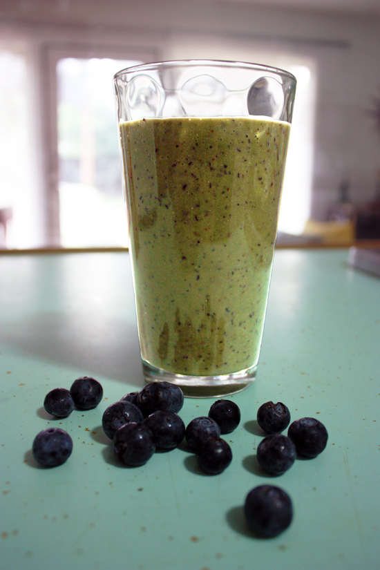 BlueberryAvocado Green Smoothie Full and Content