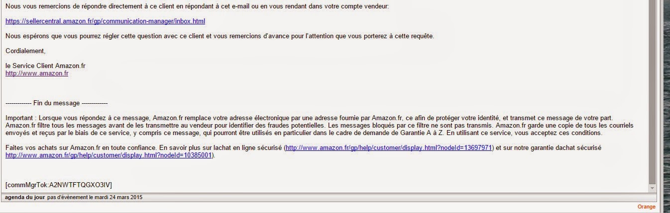 reclamation sur le site Amazon pour tromperie sur la marchandise