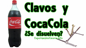 La Coca Cola es capaz de disolver un clavo, experimentos caseros, experimentos con coca cola