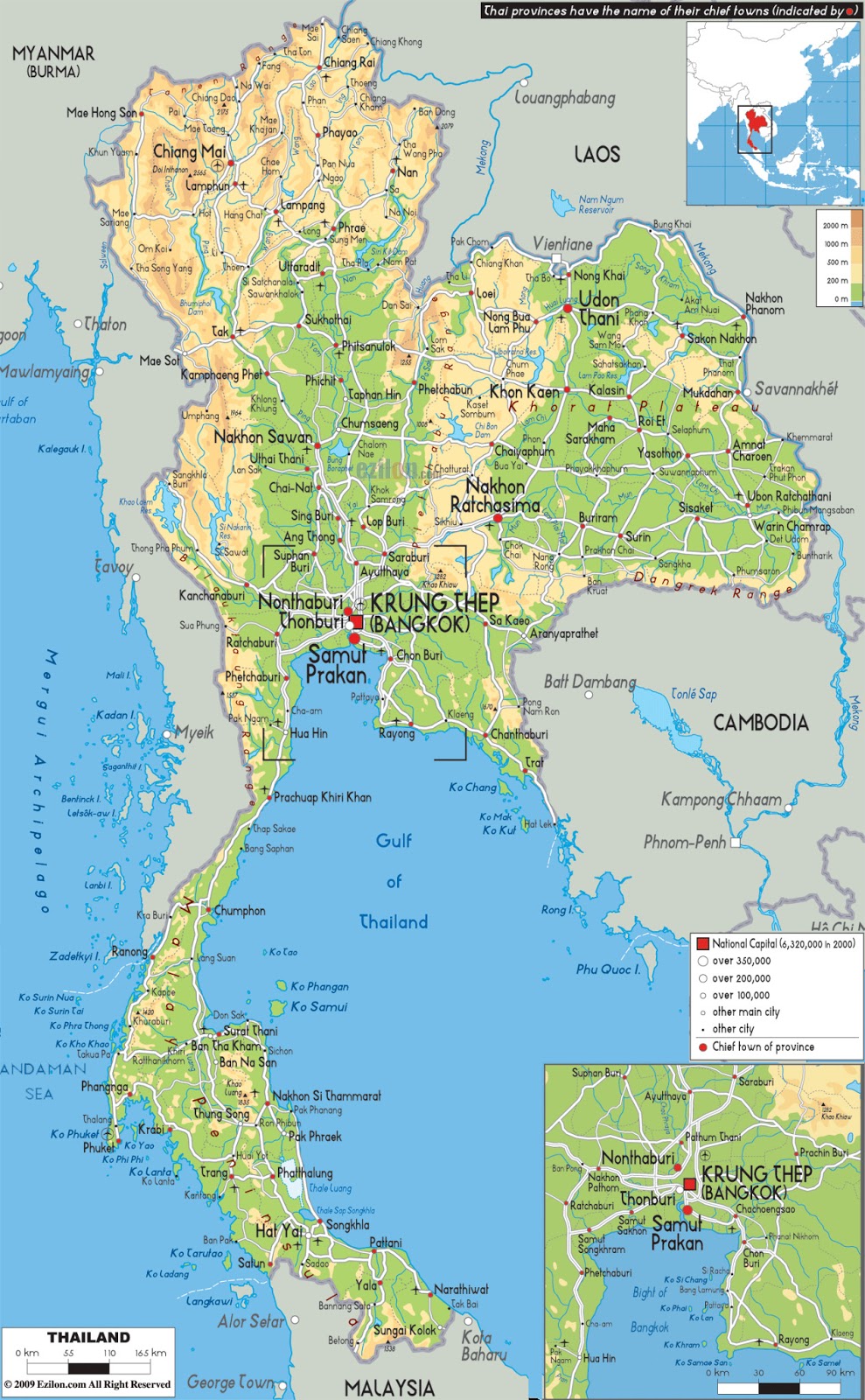 THAILAND GEOGRAPHICAL MAPS OF THAILAND