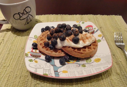 Blueberry Waffles with yogurt