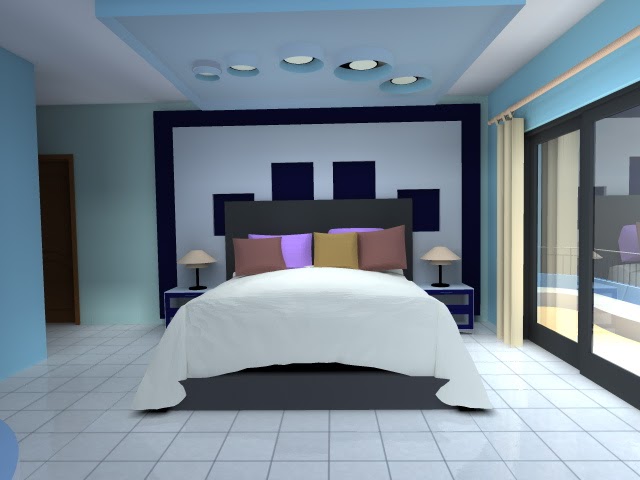 Interiores 3: Propuesta de diseño del color en una habitacion suite