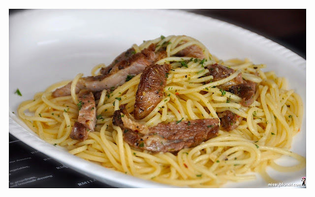 aglio olio with Iberico collar Iberico Kitchen, Iberico, www.offpeak.my, pork, Oasis Damansara,