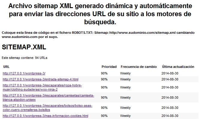 sitemap para wordpress con woocommerce genera y actualiza un