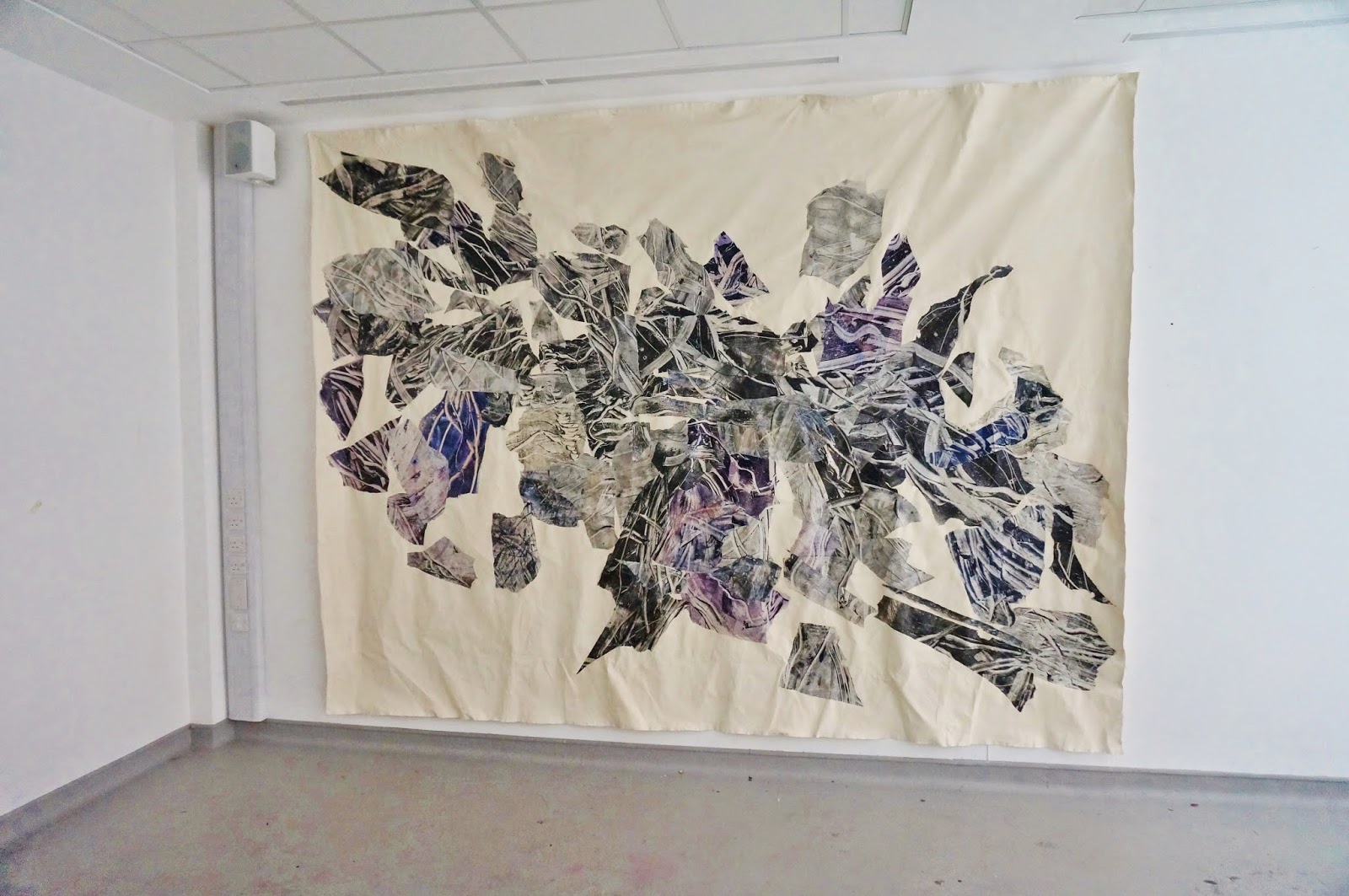 Suzanne Williams Art Working on monoprint collage on 12' x 9