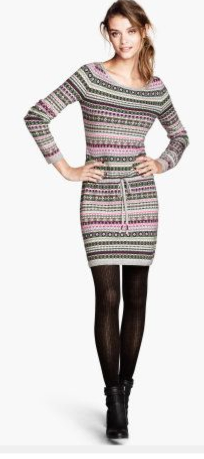sweater dress tights ankle boots