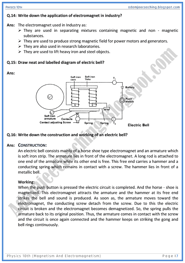 magnetism-and-electromagnetism-question-answers-physics-10th