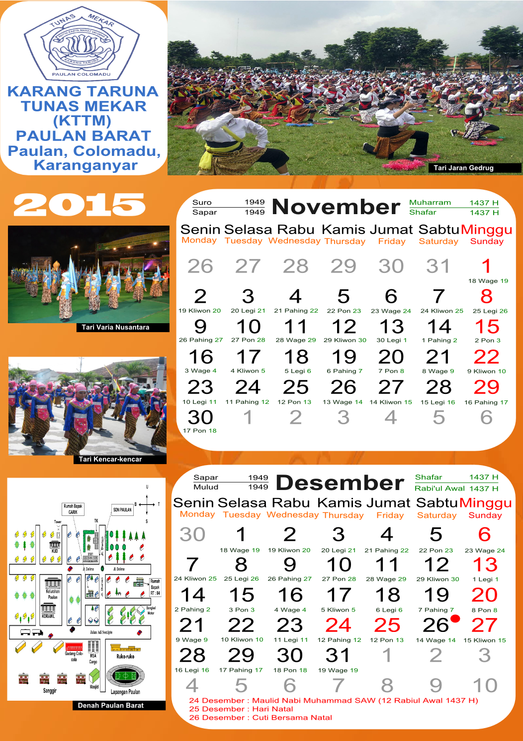 Kalender 2015 Produk Karang Taruna Tunas Mekar Paulan Barat
