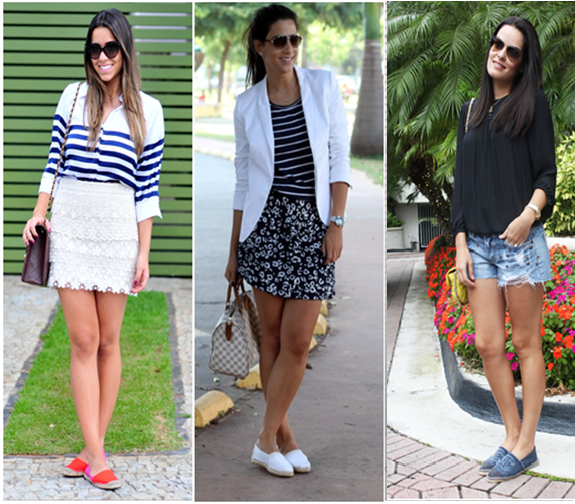 A alpargata fica linda quando combinada com calça jeans, que pode ser destroyed para deixar o look mais despojado,