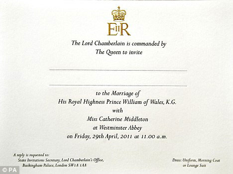 Royal Wedding Invitation royal wedding invitation kate and william. Royal Wedding Invitation