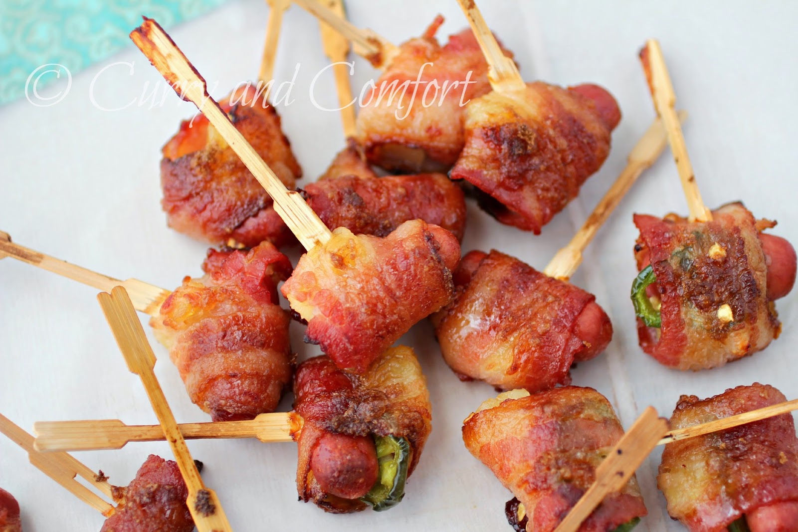 Kitchen Simmer Bacon wrapped Smokies with Pineapple and Jalapenos