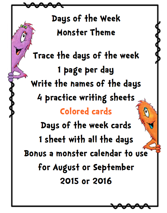 Theme Names For Days Of The Week | number names worksheets 187 days of the week printable chart Theme Names For Days Of The Week | number names worksheets 187 days of the week printable chart