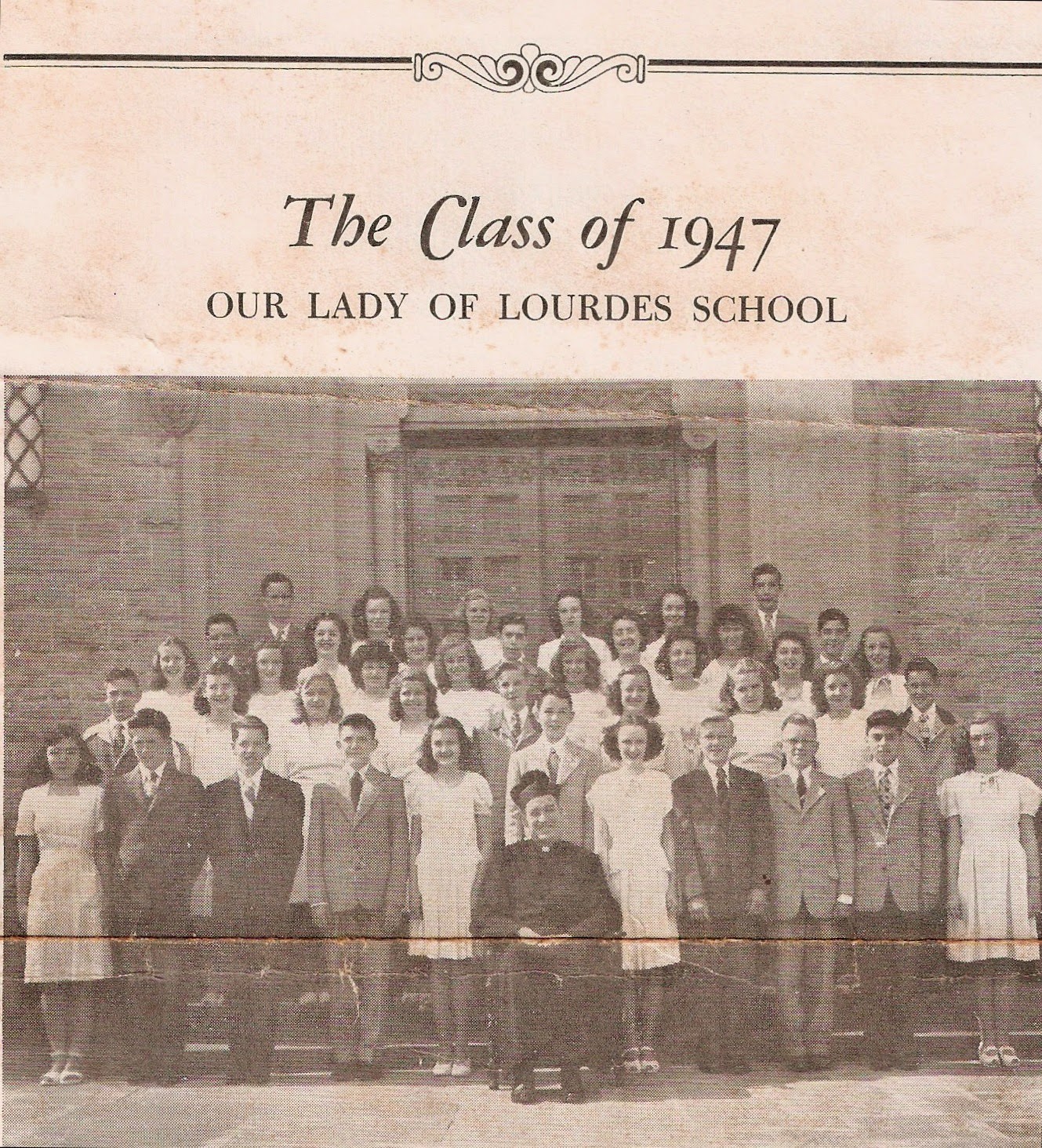 Vintage Irvington Our Lady of Lourdes Graduating Class1947